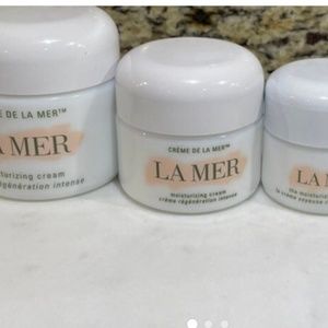 Empty jars of CREME DE LA MER, pristine condition, assorted sizes